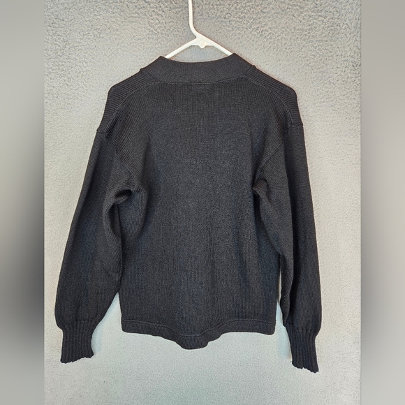 Vintage John Dunlap Womens sz 40 Black Knit Sweater Cardigan Front Button - Picture 8 of 12